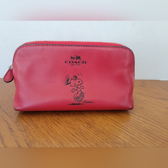 Coach Bags Coach Snoopy Leather Cosmetic Bag Poshmark